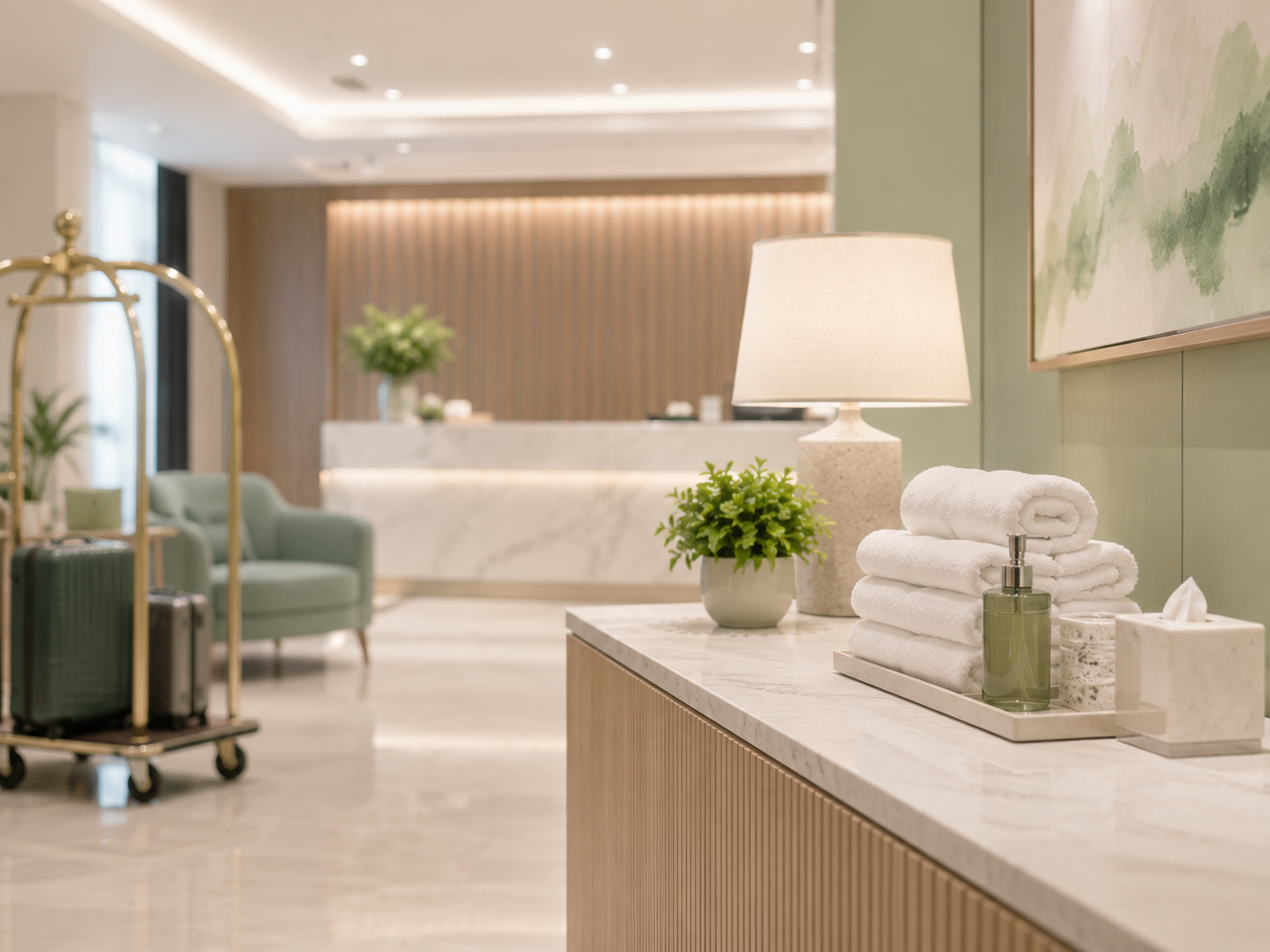 Profissional de higiene em hotel
